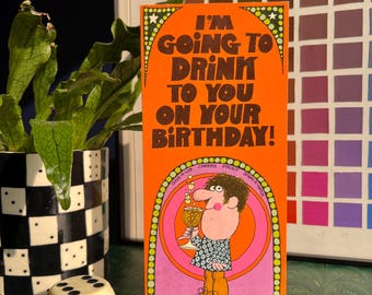 Original Vintage 1970's Vintage Birthday Card, Unused