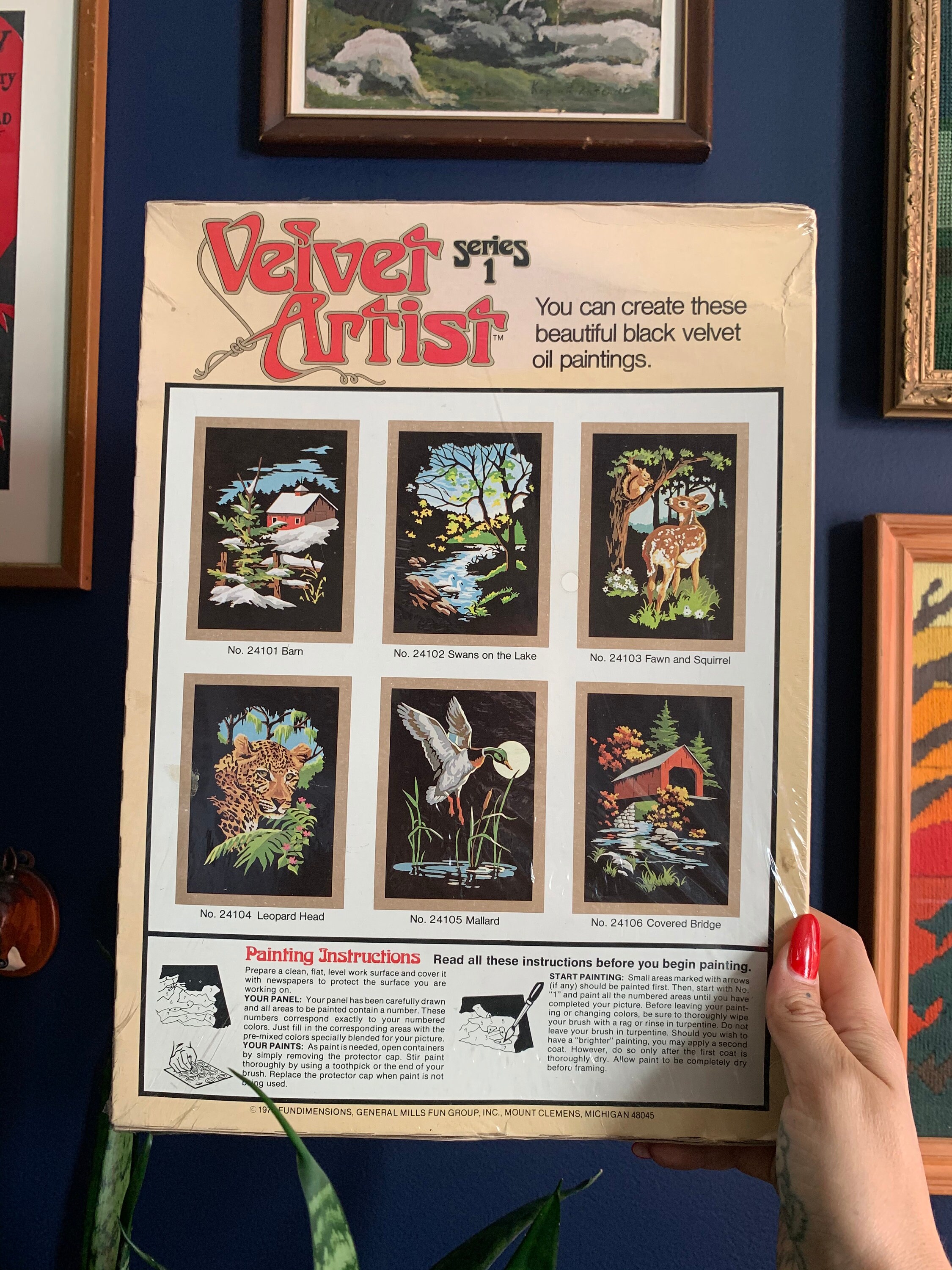 Vintage Craft Master Velvet Paint By Number Kit, Mallard