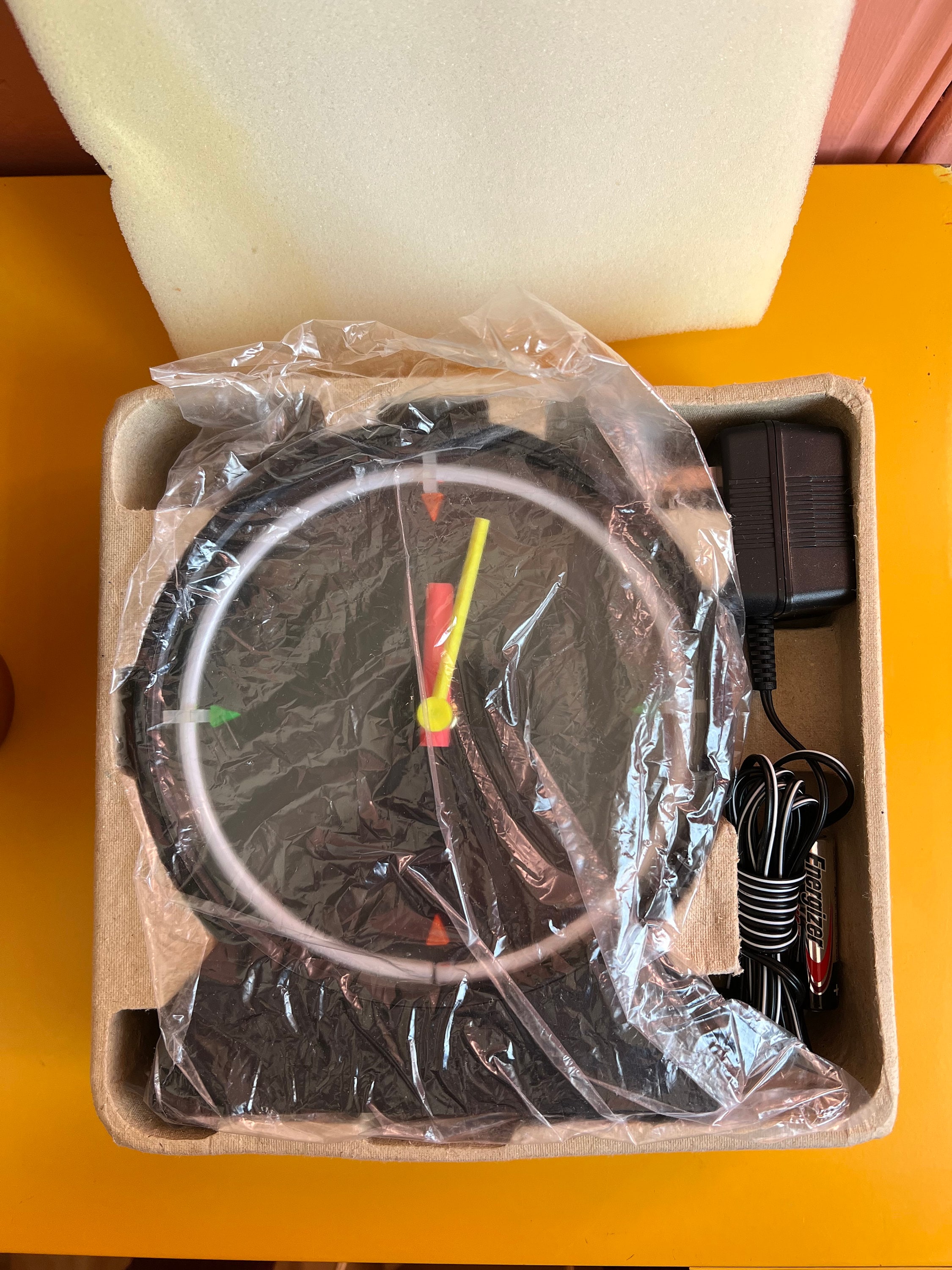 Vintage Post Modern Style Neon Clock By Radio Shack In Original Box