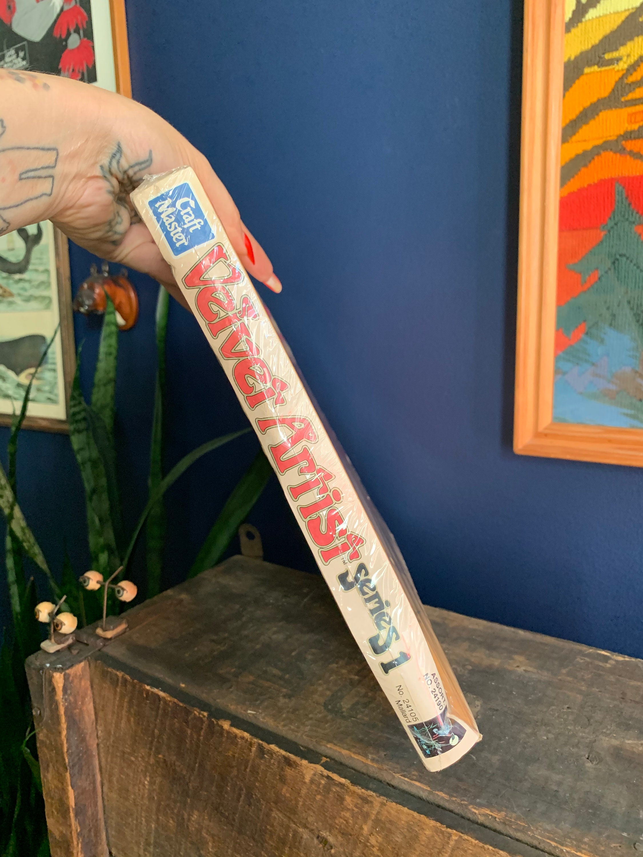 Vintage Craft Master Velvet Paint By Number Kit, Mallard