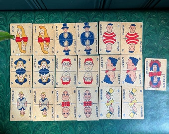 Antique Old Maid Card Game With Wacky Graphics