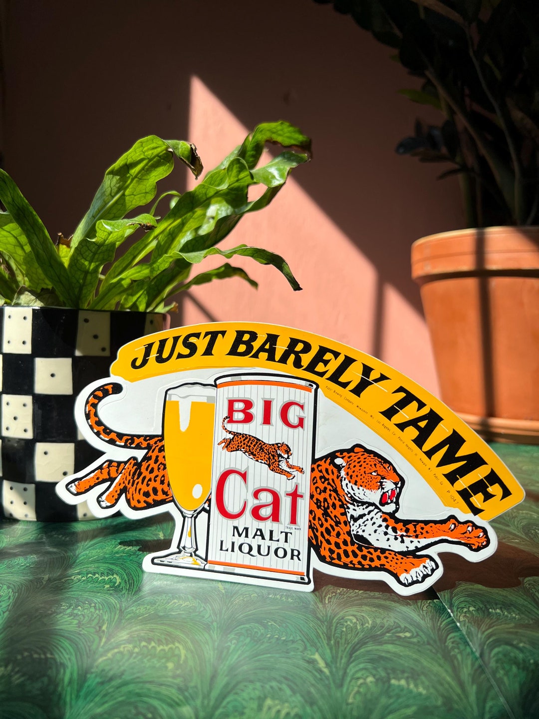 Leopard Alcohol Box Original Vintage Big Cat Malt Liquor Advertisement Sticker With Leaping ...