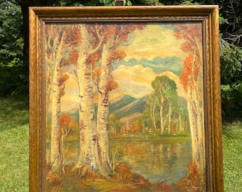 LOCAL PICKUP ONLY: Large 1930’s Landscape Oil Painting In Original Frame