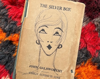Antique “The Silver Box” Story Book With Original Portrait Drawing Cover