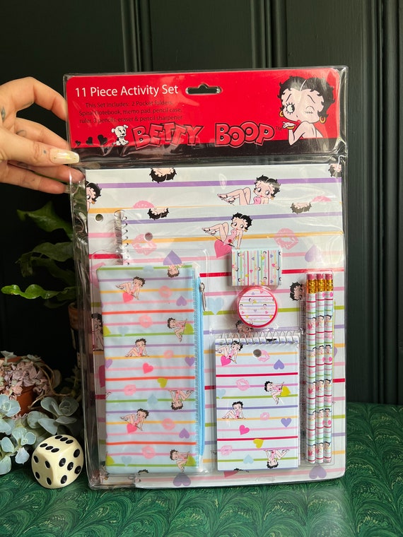 Eleven Piece Betty Boop Themed Stationary Set In Original Packaging