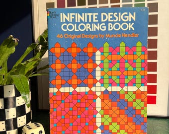 1970's "Infinite Design Coloring Book" Graphic Patterns Book