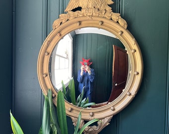 LOCAL PICKUP ONLY: Large Vintage Wood Bullseye Mirror