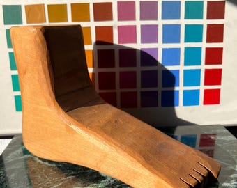 Bizarre Vintage Carved Wooden Foot Sculpture