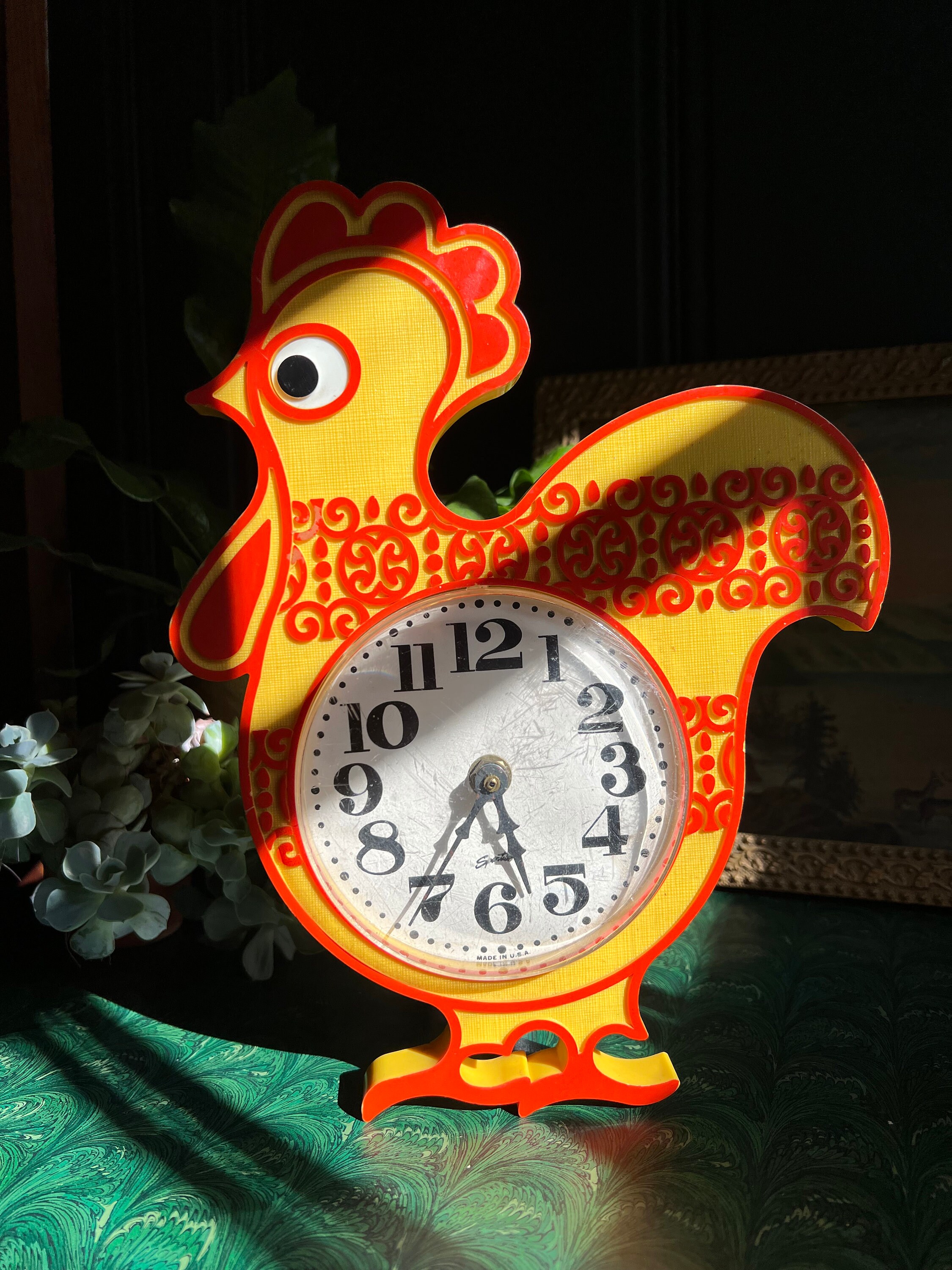 1960's Retro Chicken Electric Wall Clock by Spartus