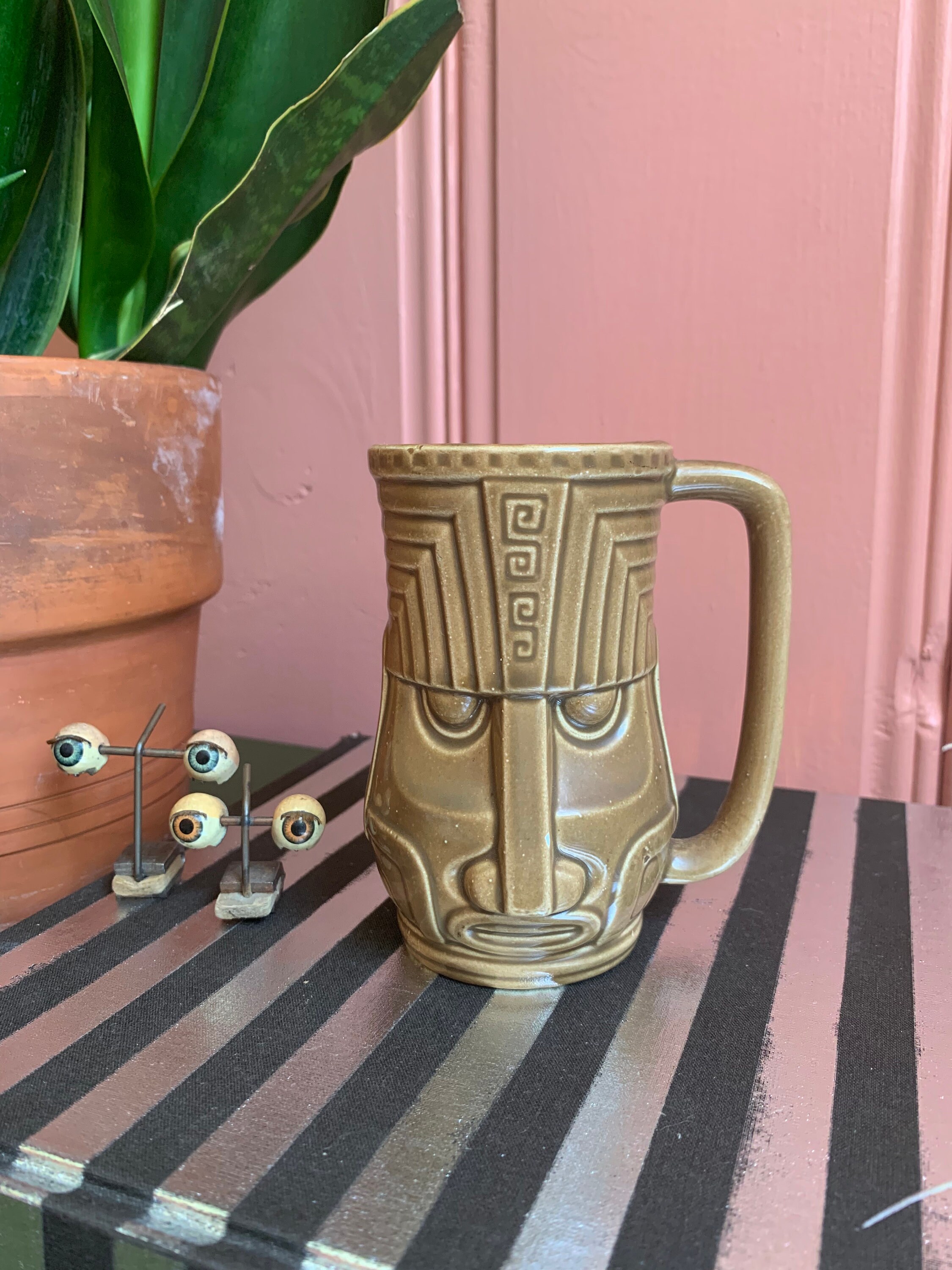 Mid Century Ceramic Tiki Bar Mug by Westwood Japan