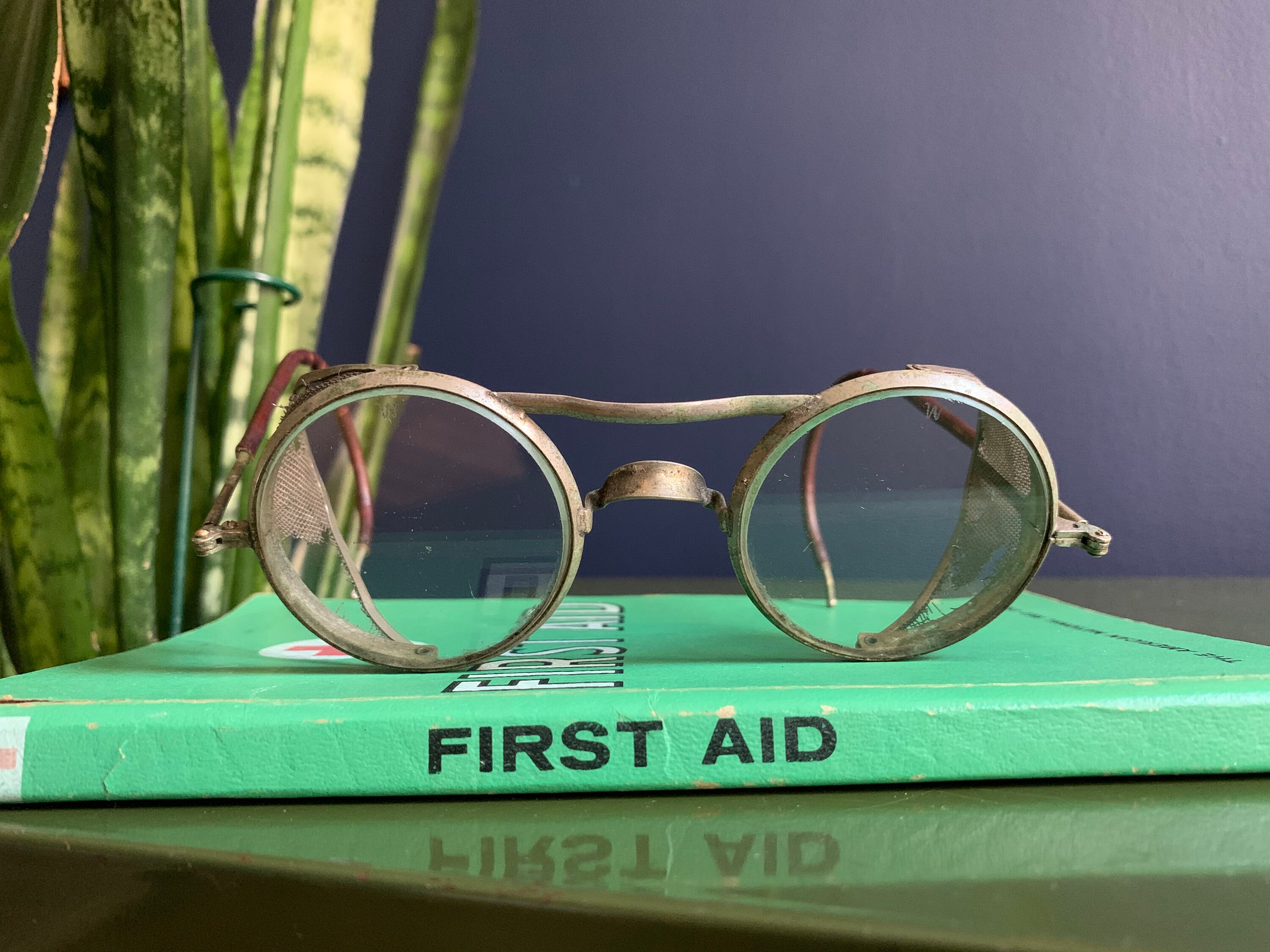 Antique Safety Glasses With Mesh Blinders By Wilson