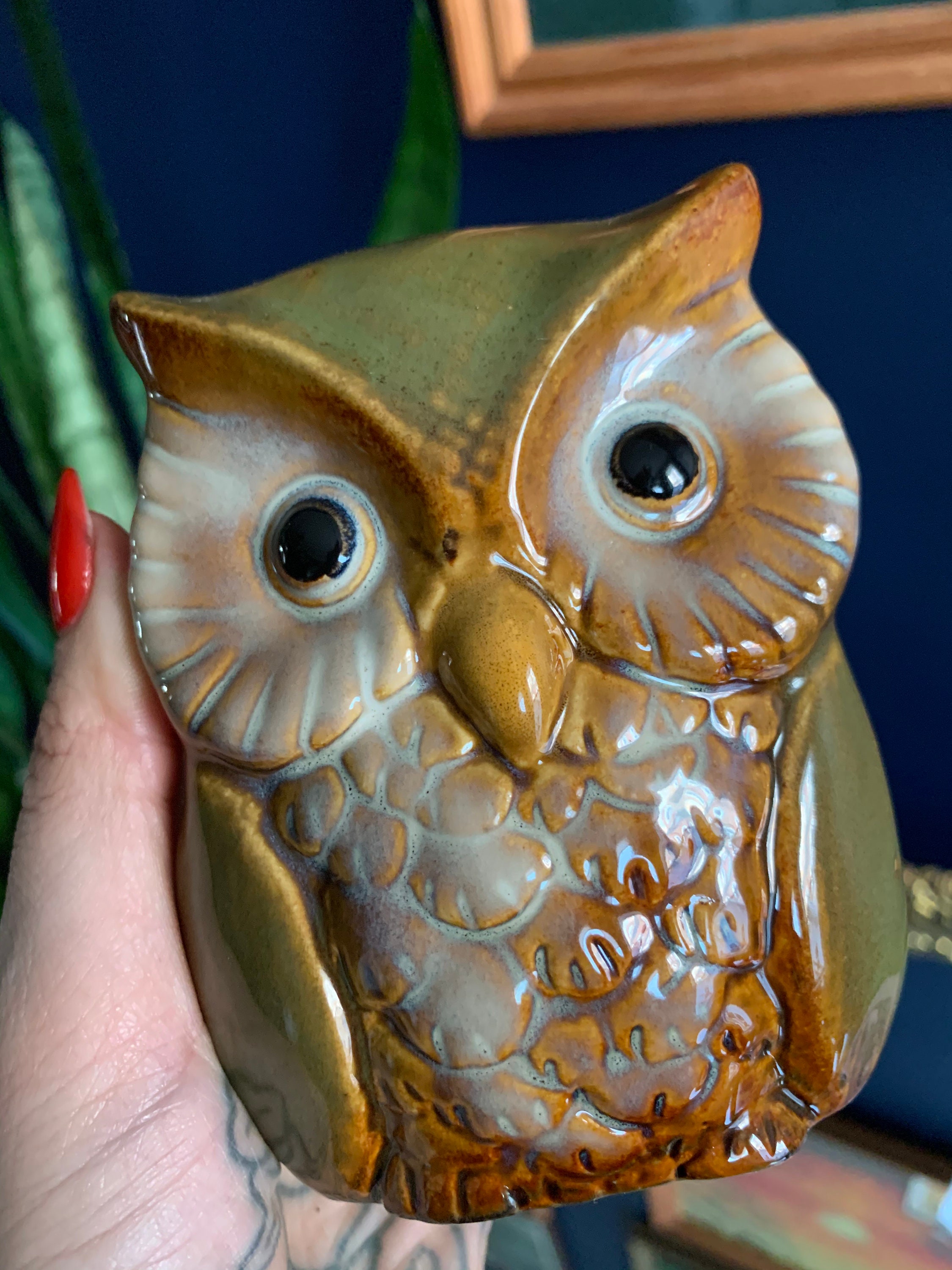 Vintage Ceramic Owl Napkin Holder