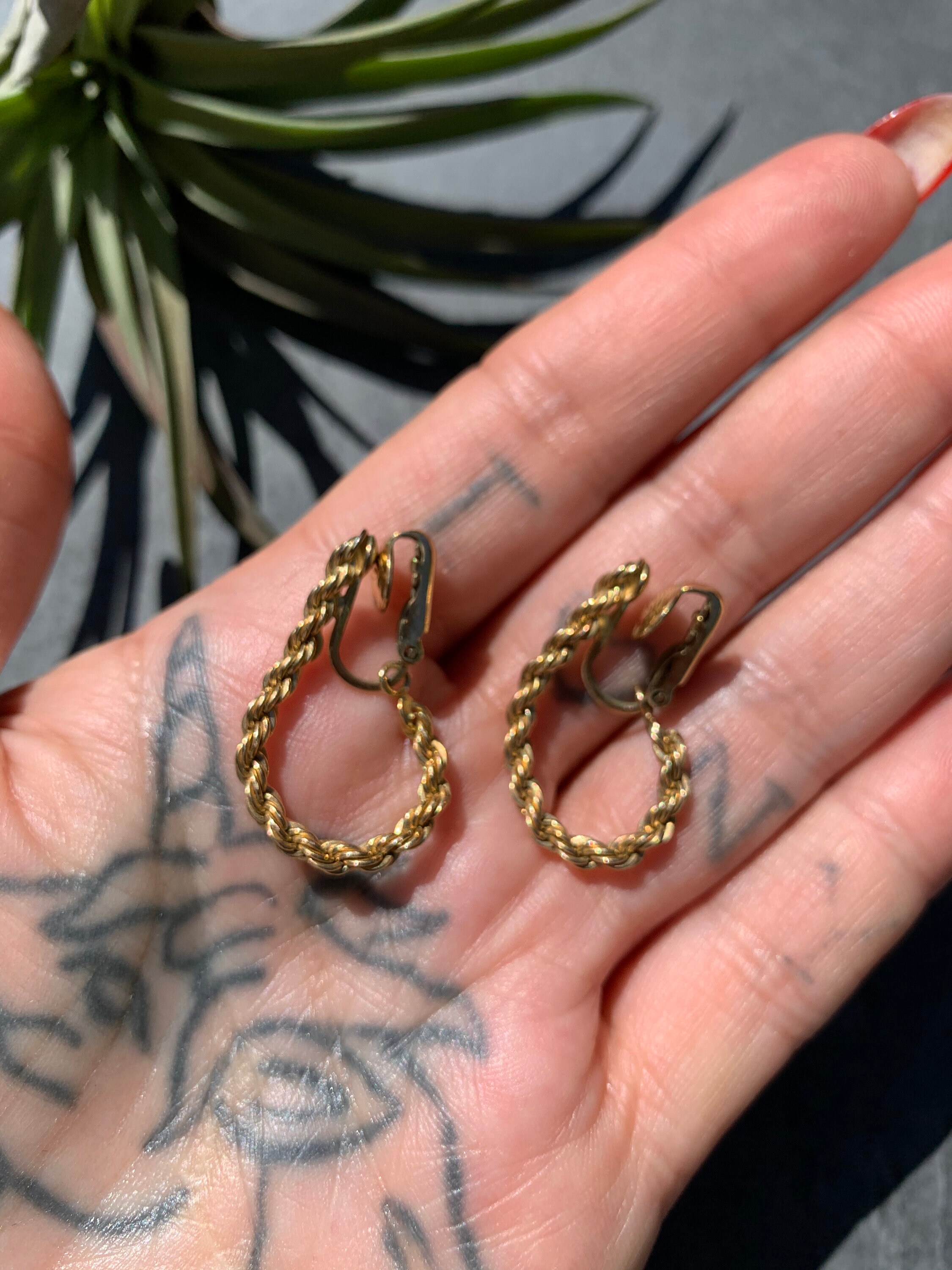 Vintage 14K Gold Filled Twisted Rope Hoop Earrings