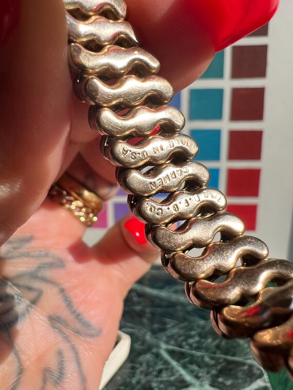 1940's Gold Filled Carmen Sweetheart Expansion Bracelet by D.f.b.