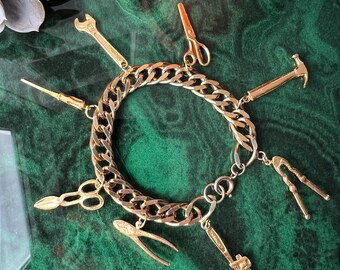 Vintage Tool Themed Charm Bracelet