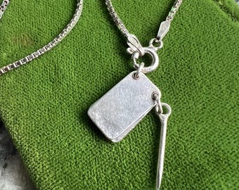 Vintage Sterling Silver Steno Pad Charm