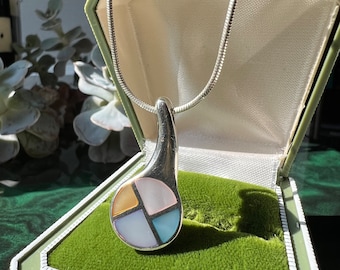 Vintage Sterling Silver Modernist Slide Pendant