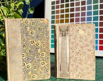 Pair Of Antique Floral Cover Books "Tanglewood Tales" by Hawthorne And "The Bric-A-Brag Dealer"