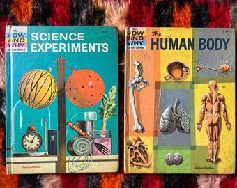Pair Of Vintage Vintage Human Anatomy And Science Experiments Books