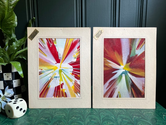 Pair Of Vintage 1970's Abstract Spin Arts