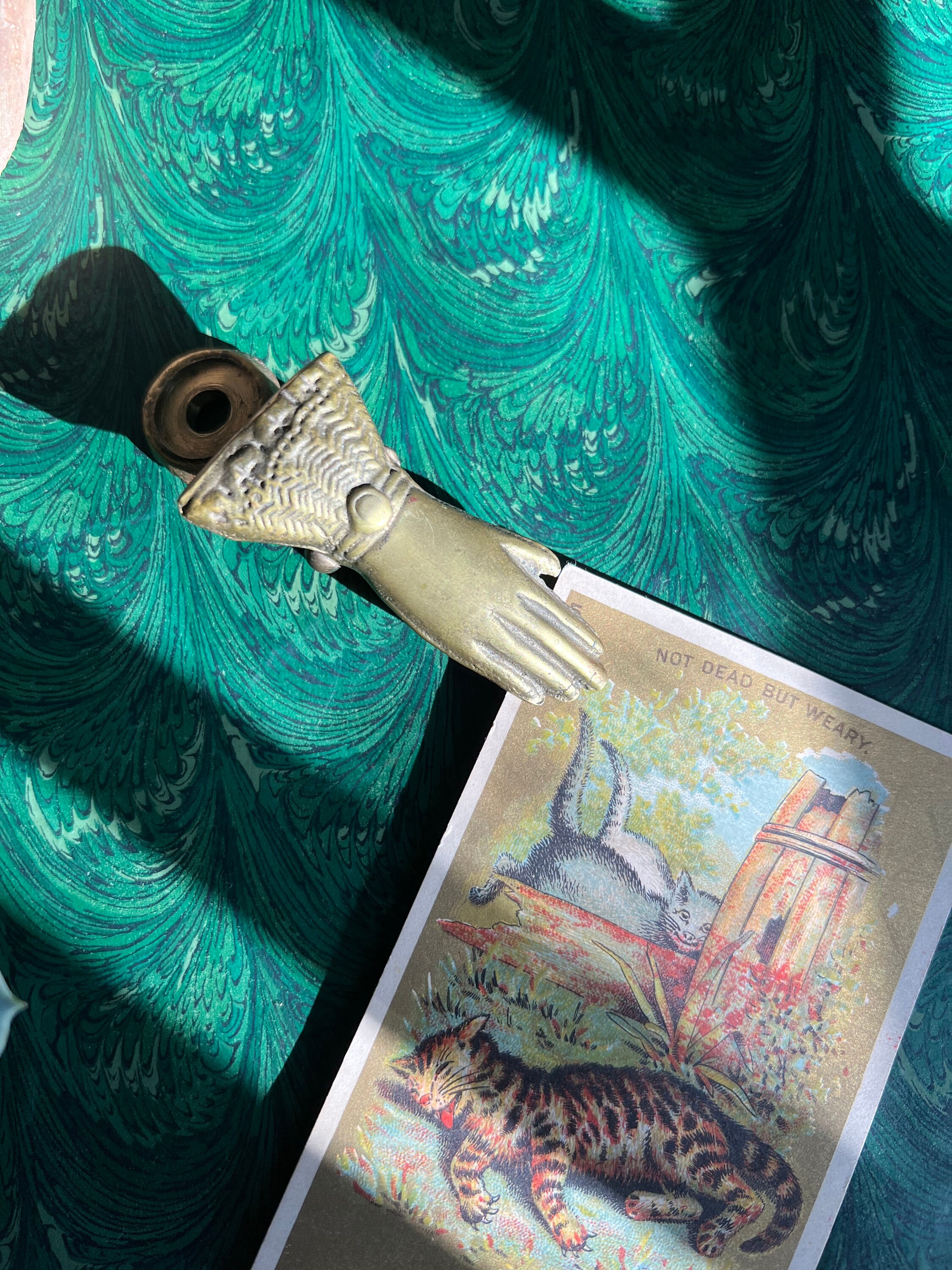 Antique Solid Brass Hand Clip