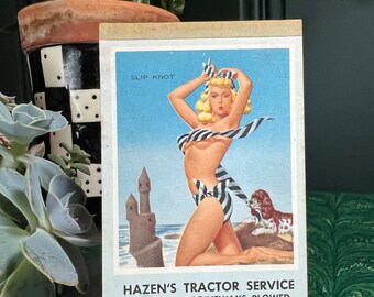 1950’s Pin Up Notepad Calendar Premium From Hazen's Tractor Service