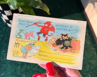 Vintage "Raise Hell" Riddle Postcard