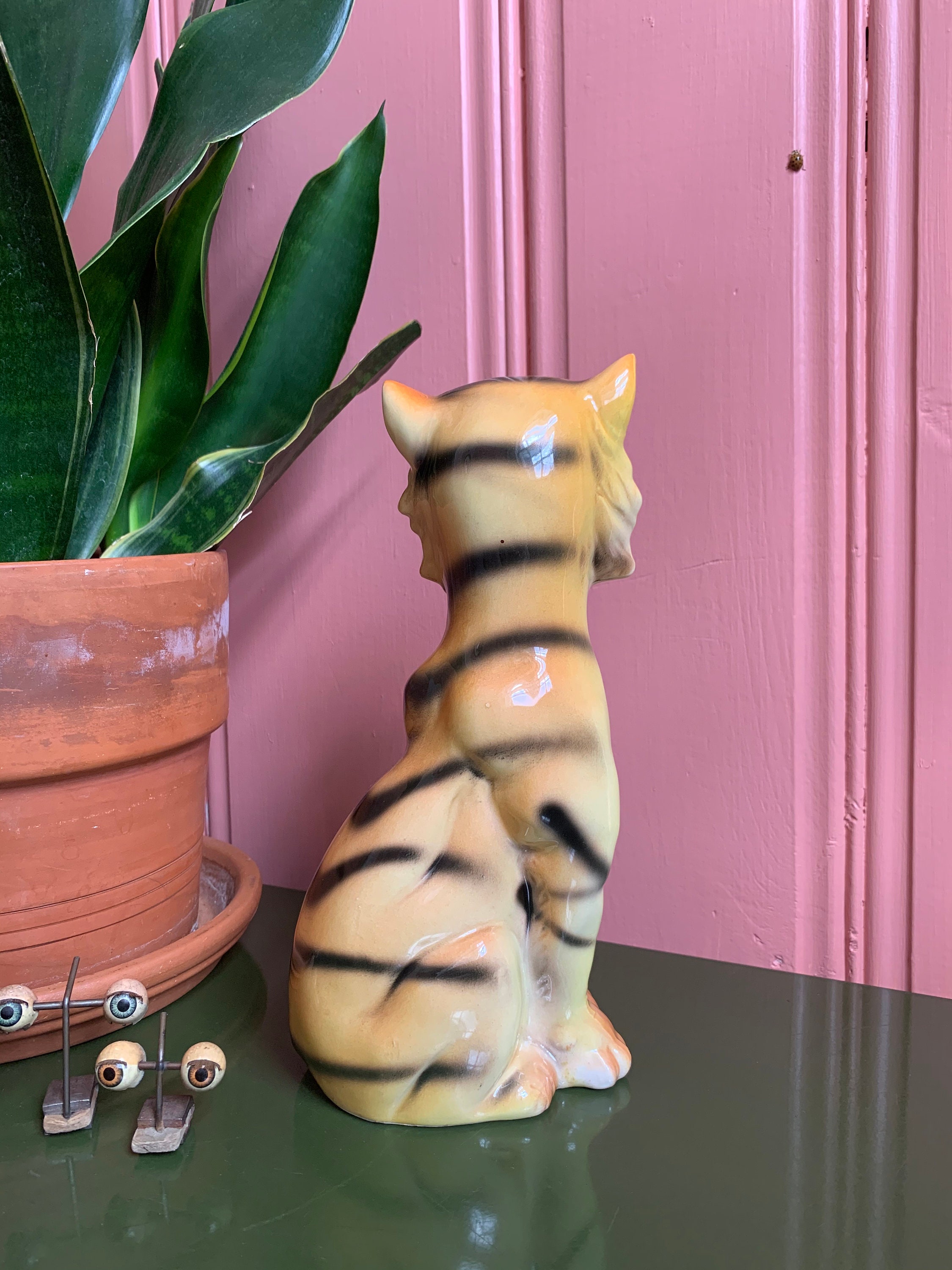 Vintage Ceramic Tiger Statue