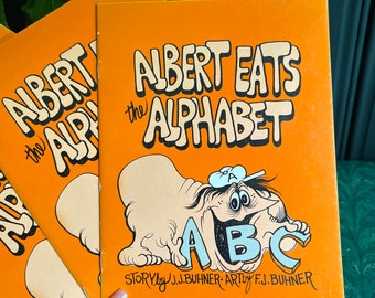 Abgefahrenes Vintage "Albert Eats The Alphabet" ABC-Buch von Buhner & Buhner