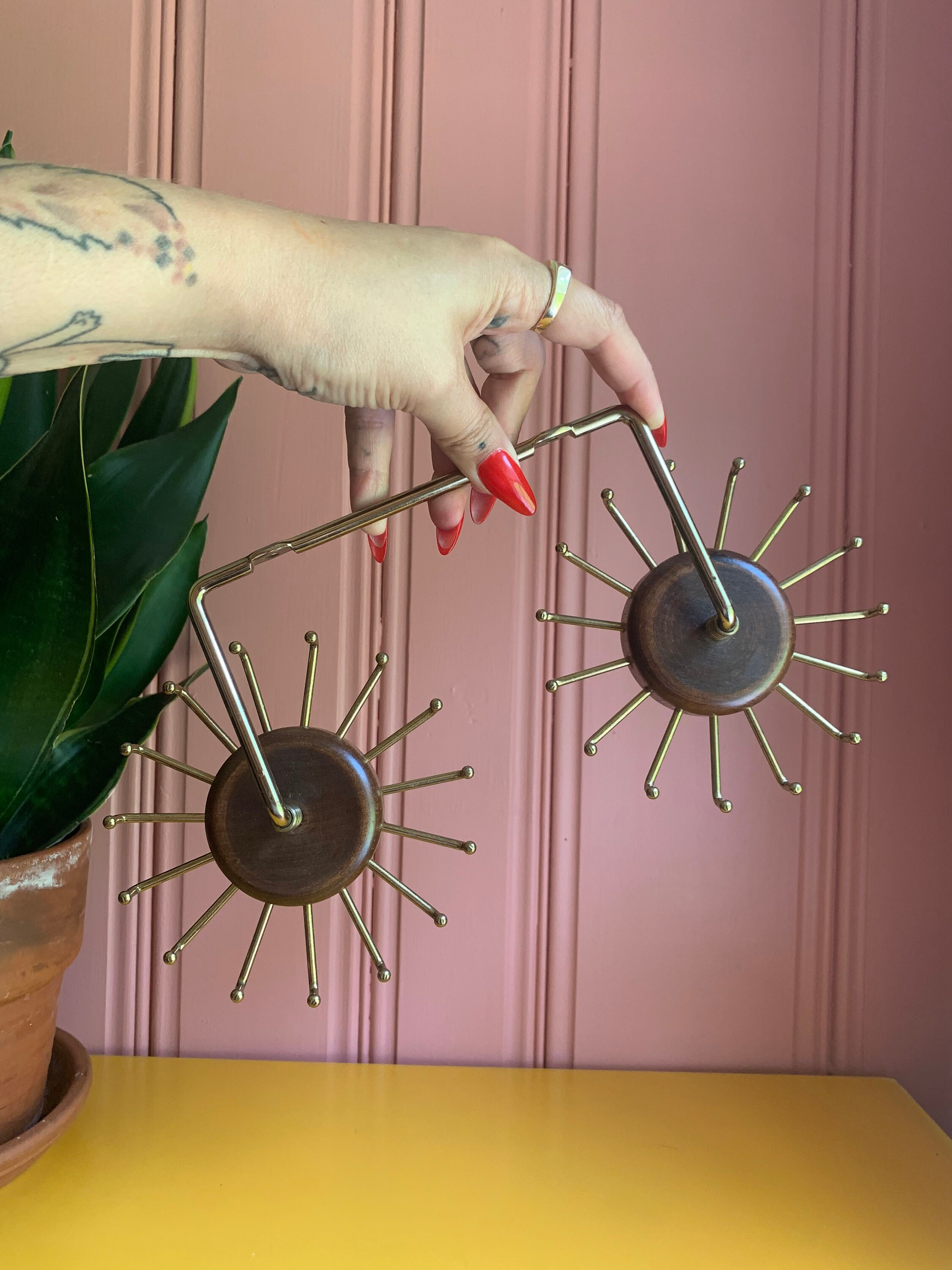 Vintage Double Rotating Tie Rack For Jewelry Or Acessories With