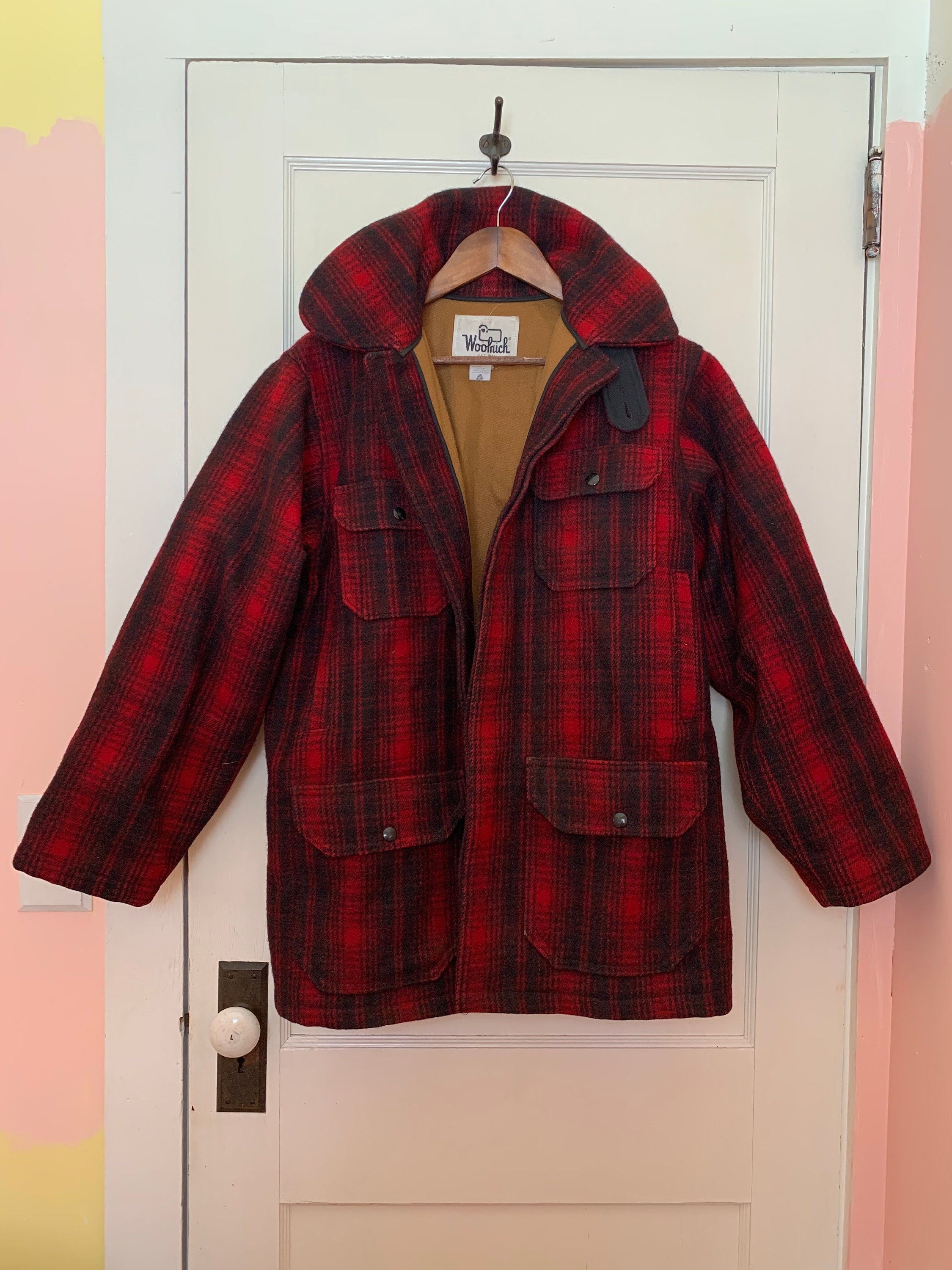 Authentic Vintage Red Plaid Woolrich Fall Winter Jacket
