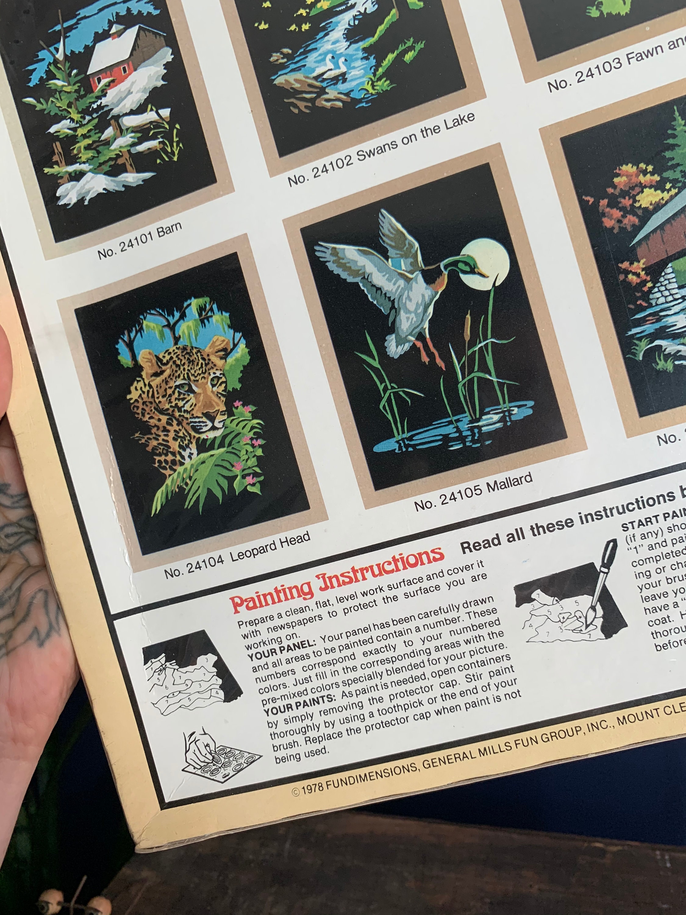 Vintage Craft Master Velvet Paint By Number Kit, Barn