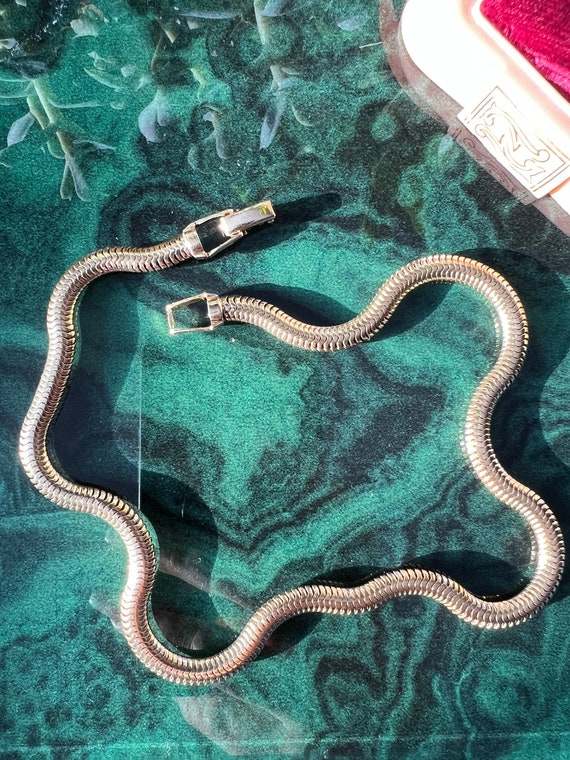 Vintage 14k Yellow Gold Italian Snake Chain Colla… - image 1