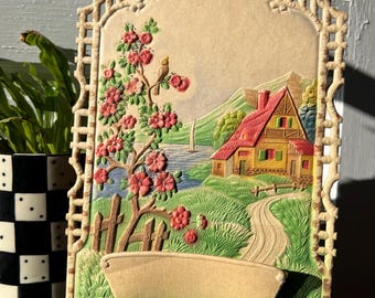 Vintage German Die Cut Wall Pocket Decoration
