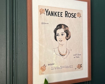 Framed Antique "Yankee Rose" Sheet Music Booklet