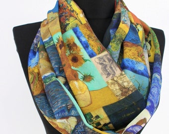 Szalik Nieskończoności Obrazy Van Gogha: Syntetyczny szalik damski w kształcie koła