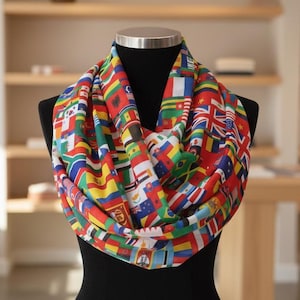 World Flags Infinity Scarf: Chiffon Circle Scarf