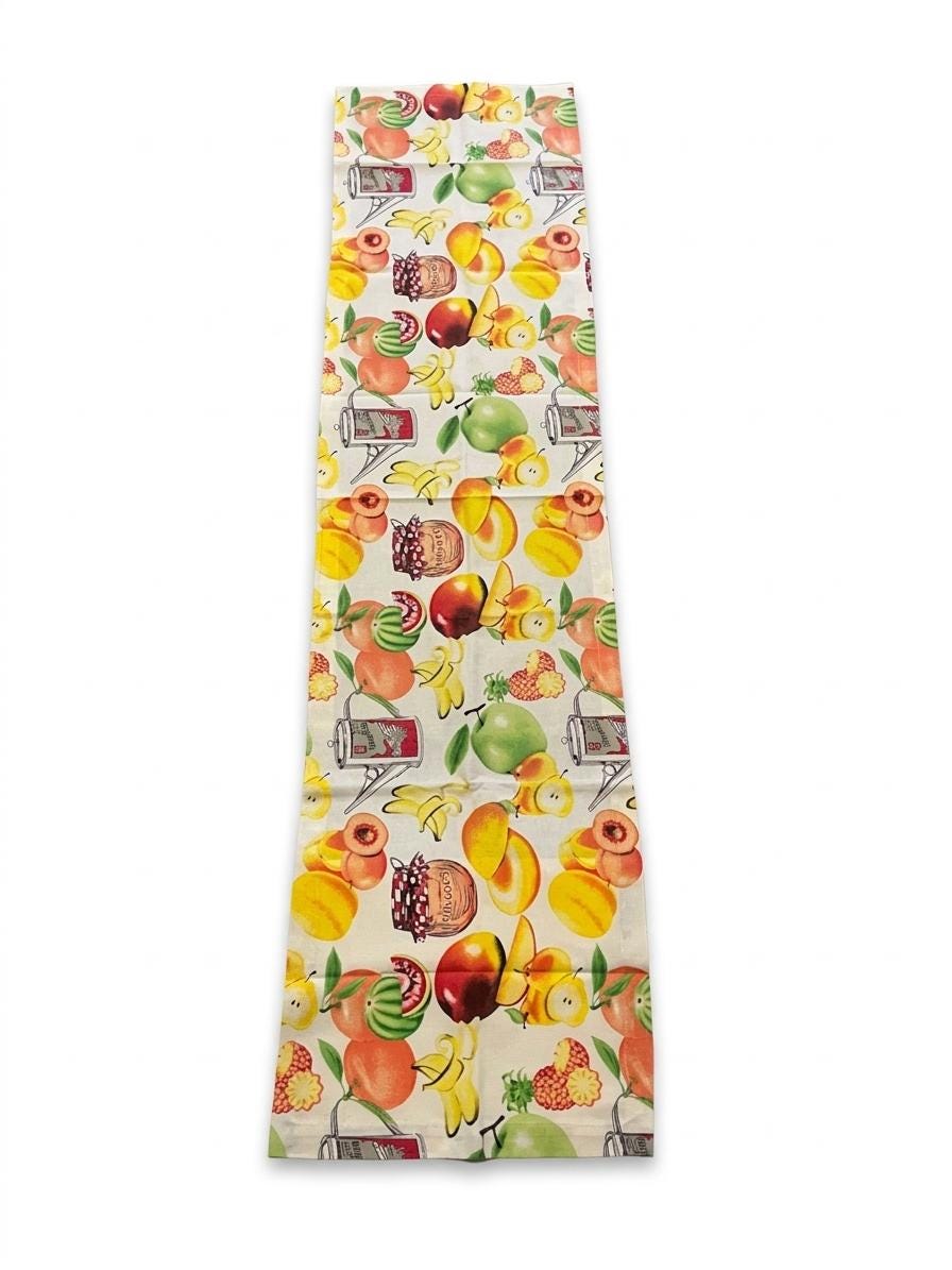 Vintage Fruit Can Jar Pattern Table Runner – Cottagecore Kitchen Decor ...
