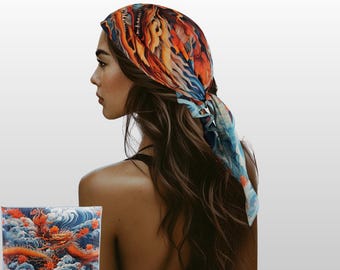 Bandana z bawełny Dragon: ozdoba do włosów w stylu boho, osłona twarzy
