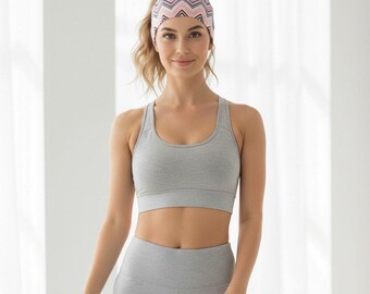 Jersey Headband Chevron Soft : Wide Stretchy Hair Band for Yoga & Sport