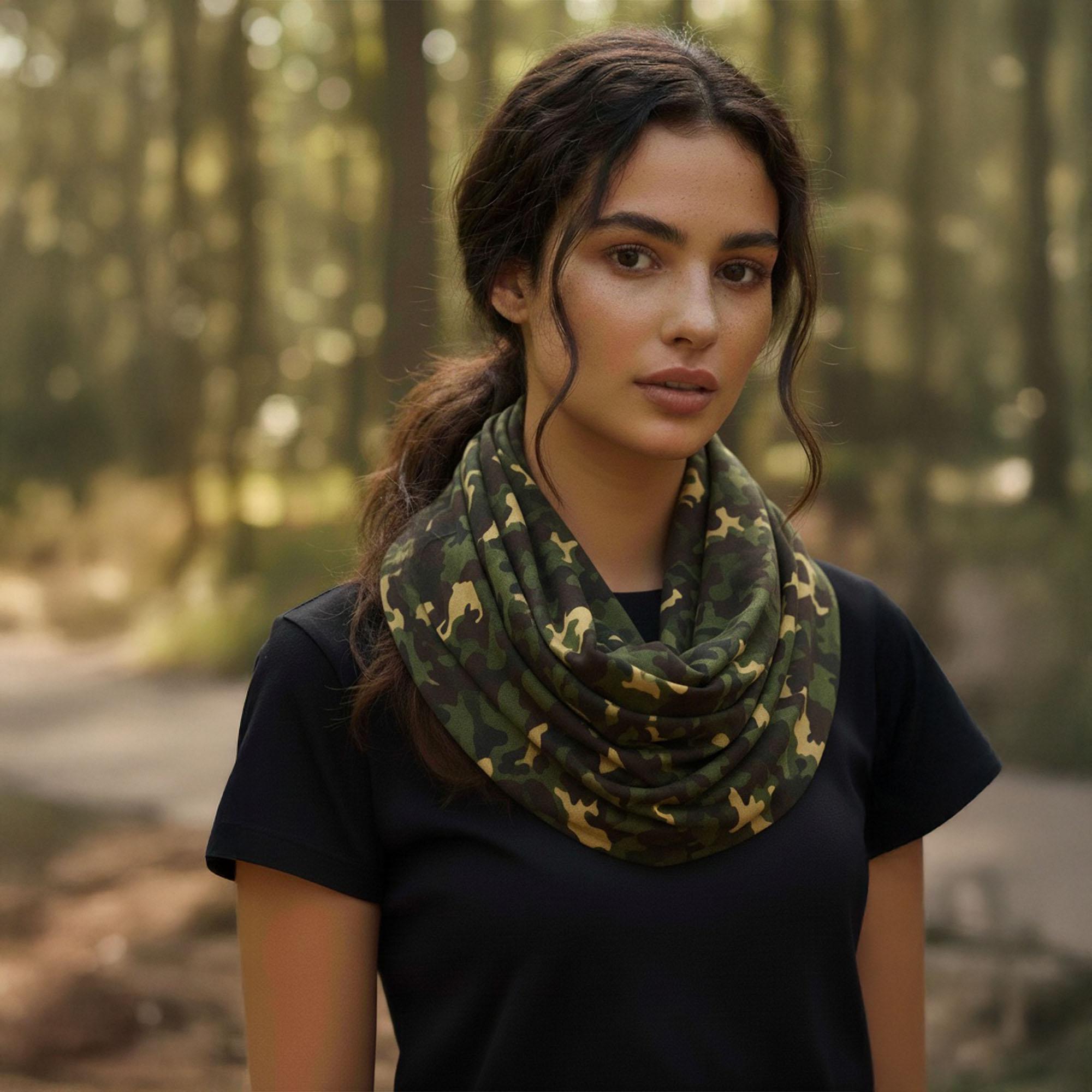 Foulard D'hiver Femme Camouflage - Viscose/laine - 27x82 Po - Neuf Sans étiquette