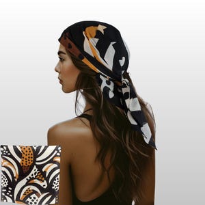 Lenço bandana de algodão: acessório de cabelo estilo boho, design em cores africanas