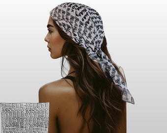 Bandana bawełniana: opaska na głowę w stylu boho, chusta na szyję, osłona twarzy