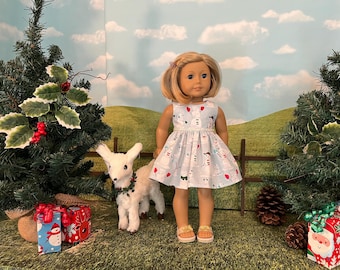 18 inch doll Christmas dress, doll dress to fit popular AG doll or similar 18 inch doll