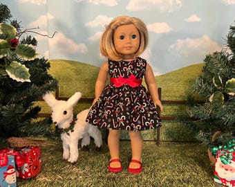 18 inch doll Christmas dress, doll dress to fit popular AG doll or similar 18 inch doll