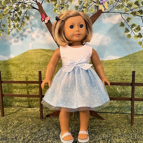 18 ich doll Party dress, doll dress to fit popular AG doll or similar 18 inch doll