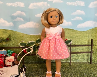 18 ich doll Party dress, doll dress to fit popular AG doll or similar 18 inch doll