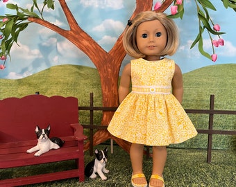 Summer doll dress - 18 inch doll dress, doll dress to fit popular AG doll or similar 18 inch doll