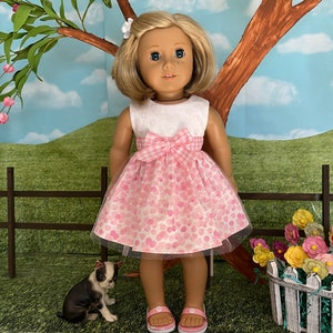 Spring/Summer/Party doll dress, 18 inch doll dress, fits American Girl and similar 18 inch doll