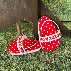 American made Valentines Day doll shoes for American Girl doll or similar 18 inch doll